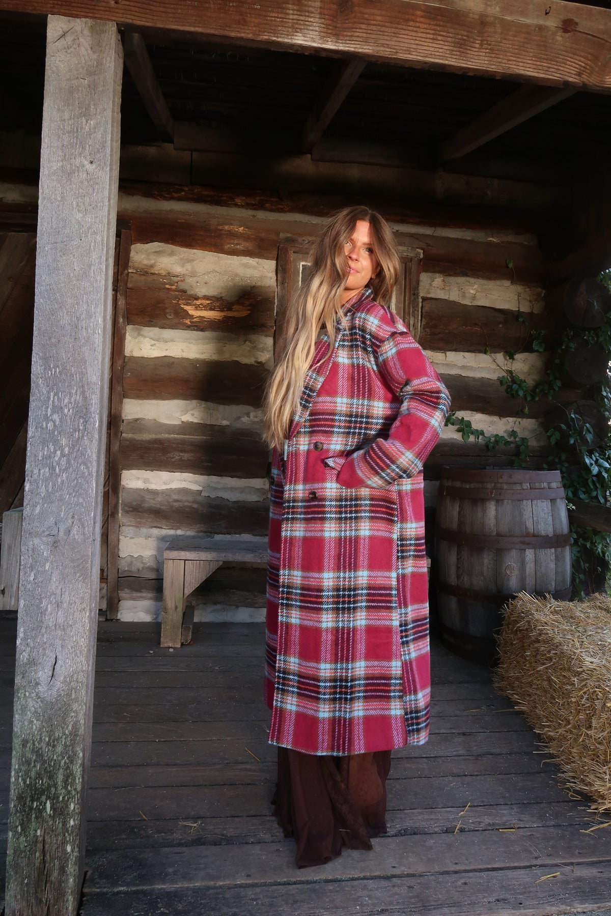 Main Character Plaid Trench