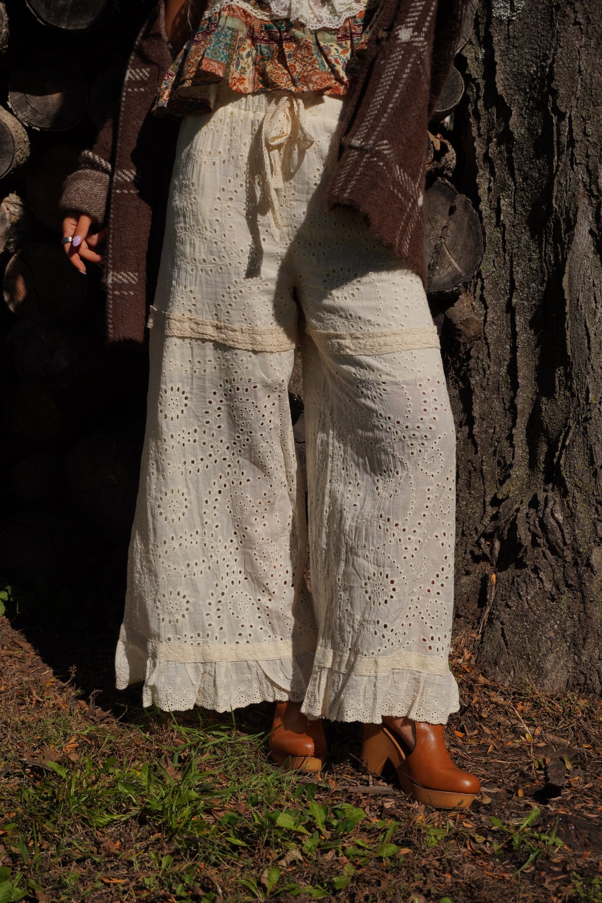 Cream of the Crop Eyelet Pants