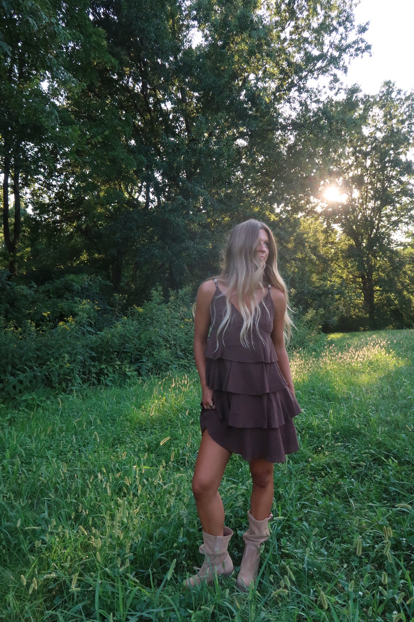 Oakley Ruffle Beaded Dress