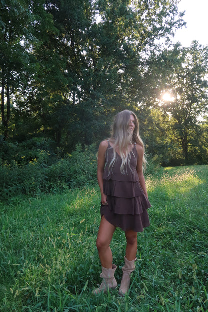 Oakley Ruffle Beaded Dress