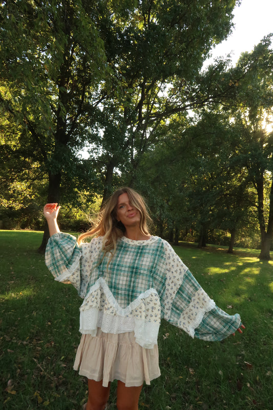 Autumn Flannel Babydoll Top