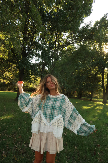 Autumn Flannel Babydoll Top