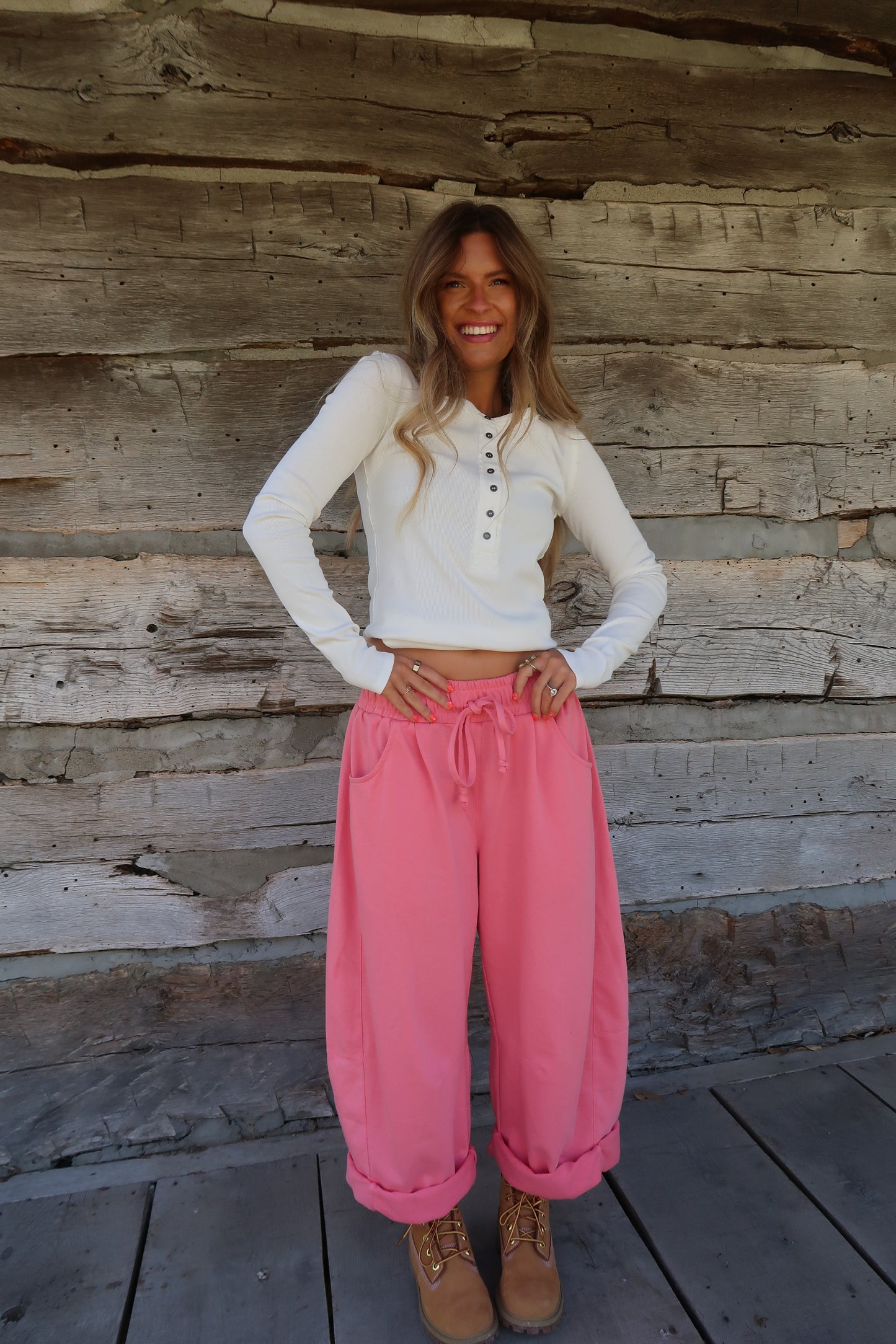 Penny Ribbed Henley Long Slv