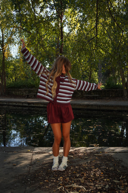 Burgundy Satin Short