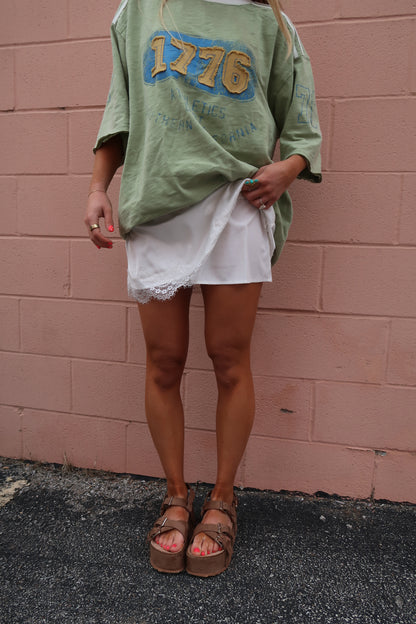 Dove Lace Slip Skort