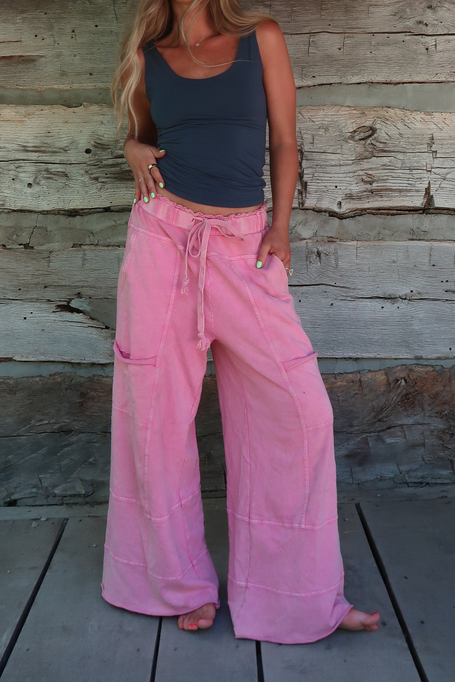 Bubblegum Wide Leg Cargo Pant