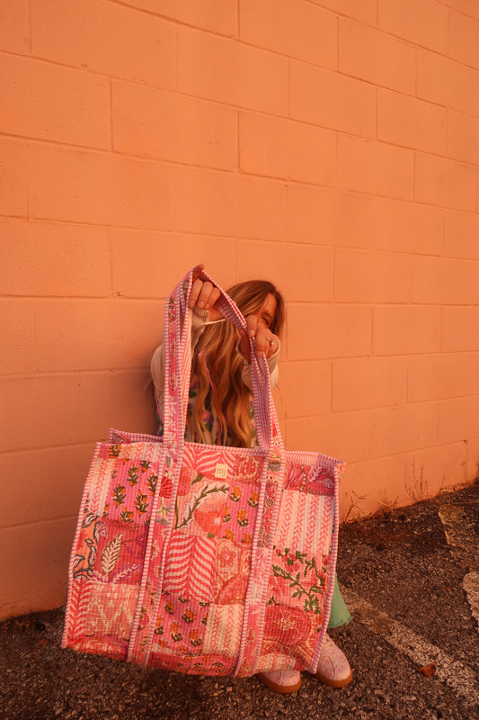 Iris Quilted Tote Bag