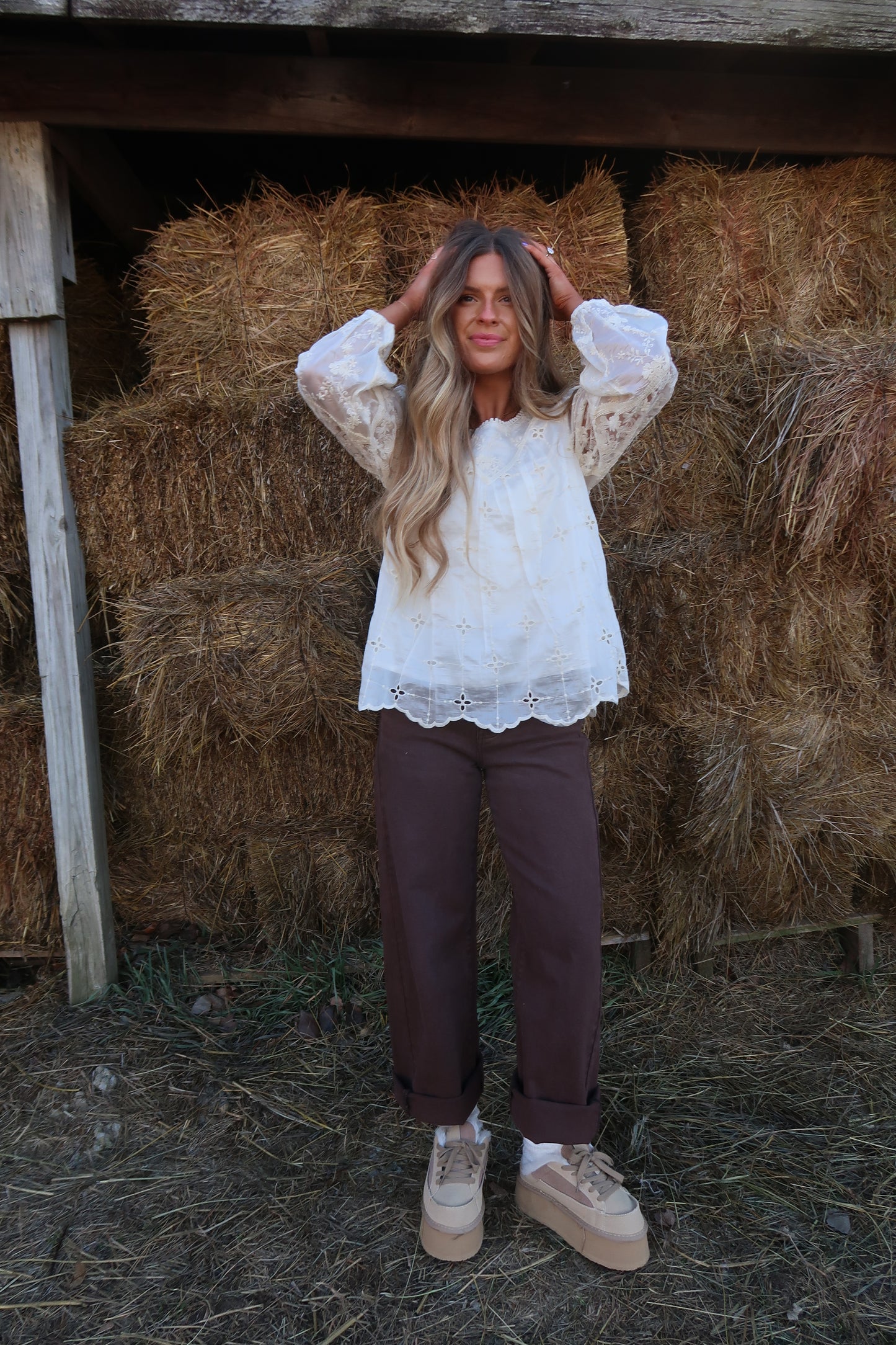 Sweetie eyelet Long Slv