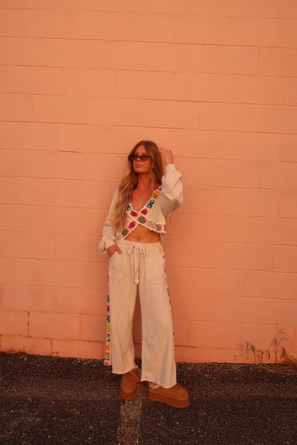 Happy Stitch Wide Leg Pants
