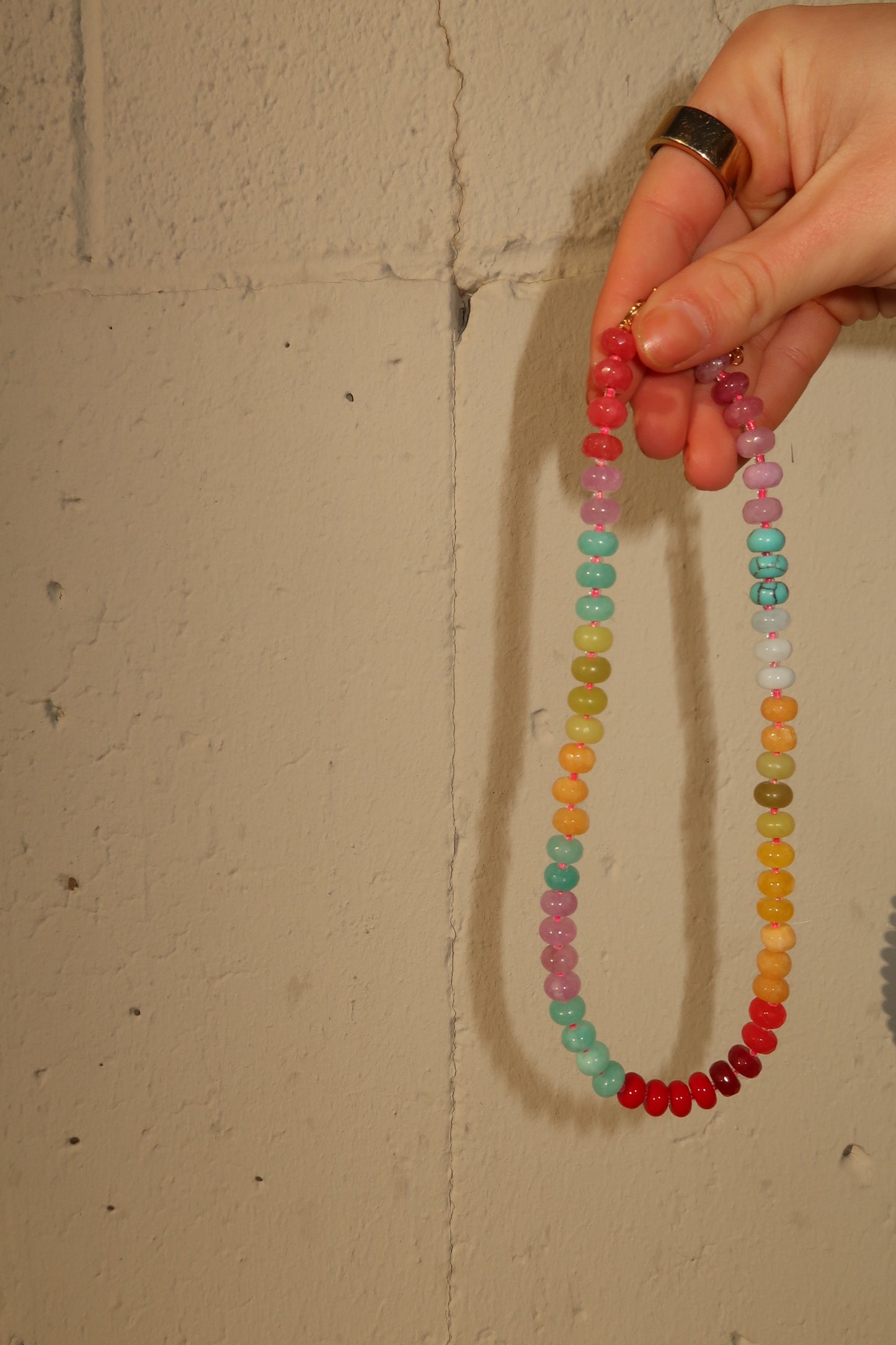 Petal Agate Beaded Necklace