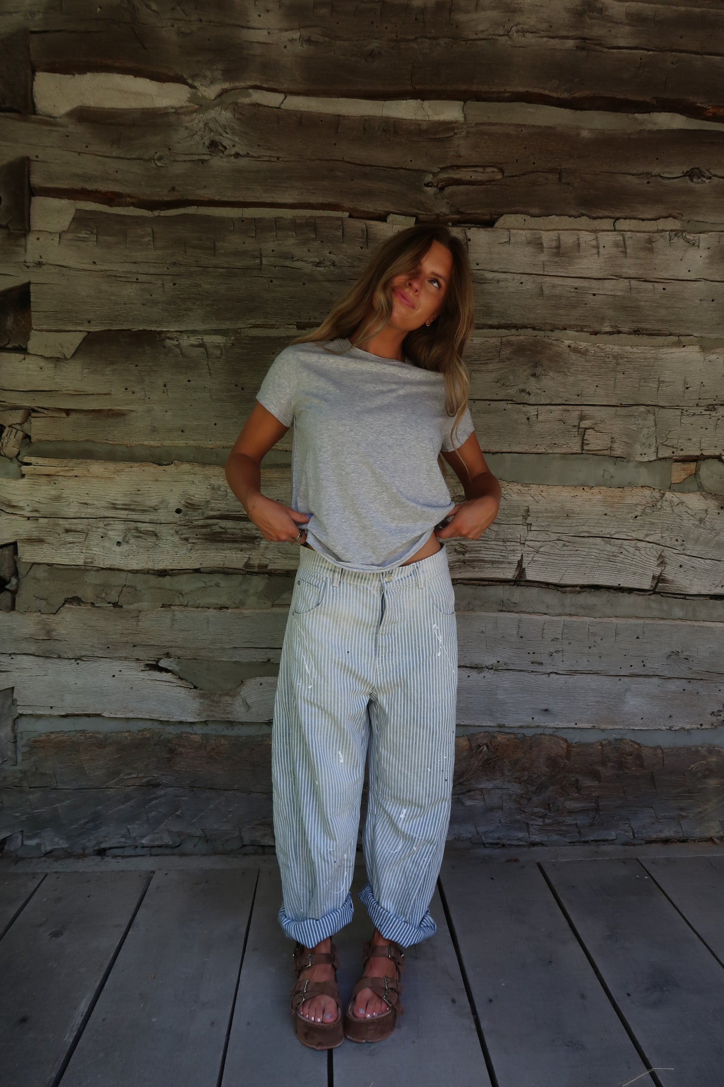 Heather Grey Washed Boxy Cotton Tee