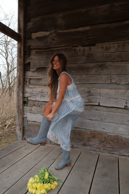 Blue Bird Ruffle Tank