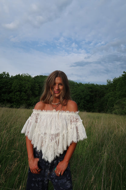 Birdie Lace Off Shoulder Top