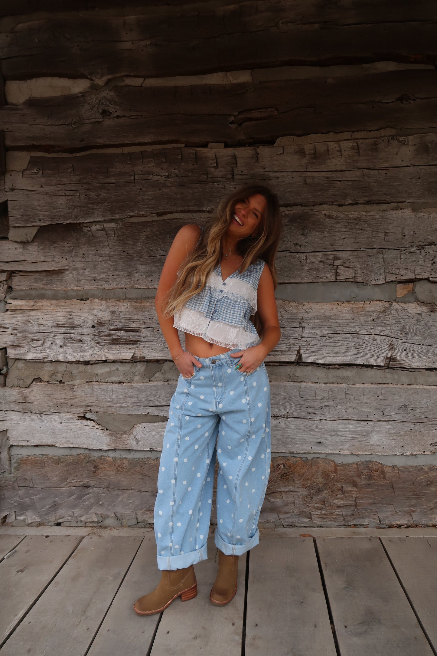 Blue Bird Ruffle Tank