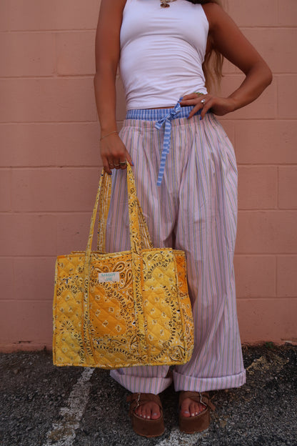 Sunny Quilted Tote Bag