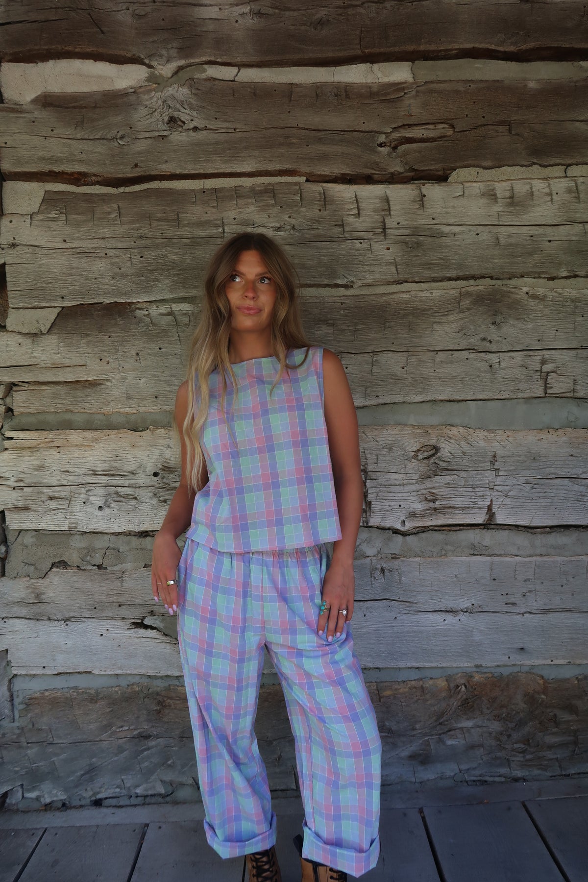 Sweet Pea Plaid Set