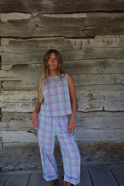 Sweet Pea Plaid Set