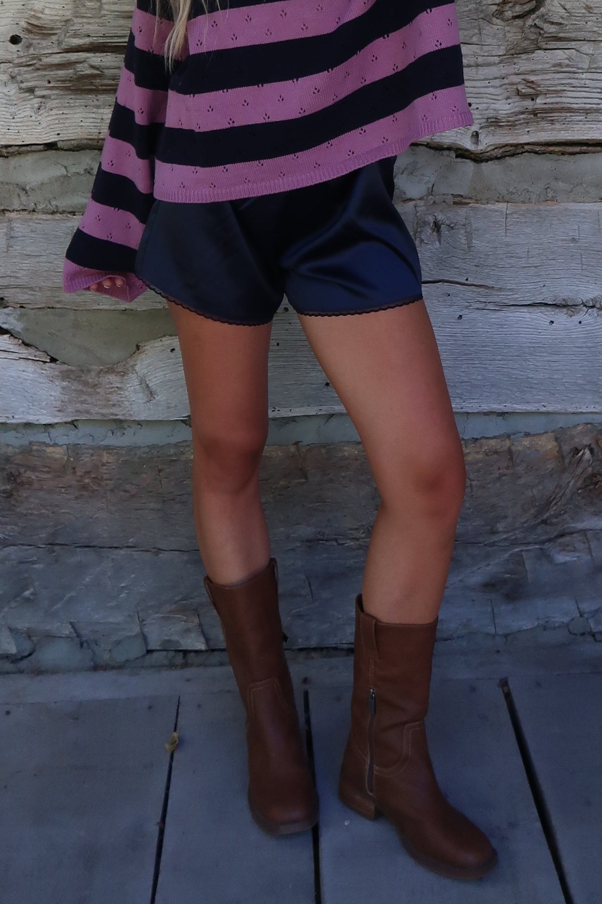 Midnight Satin Shorts