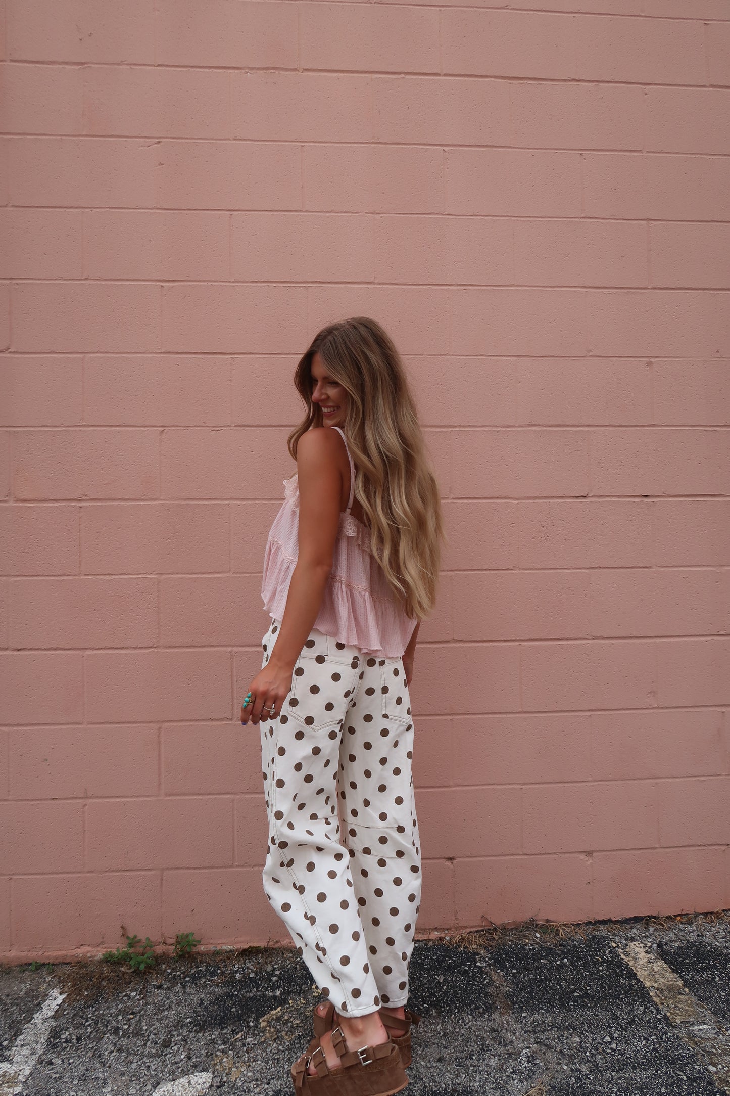 Teddy Dot Barrel Jeans