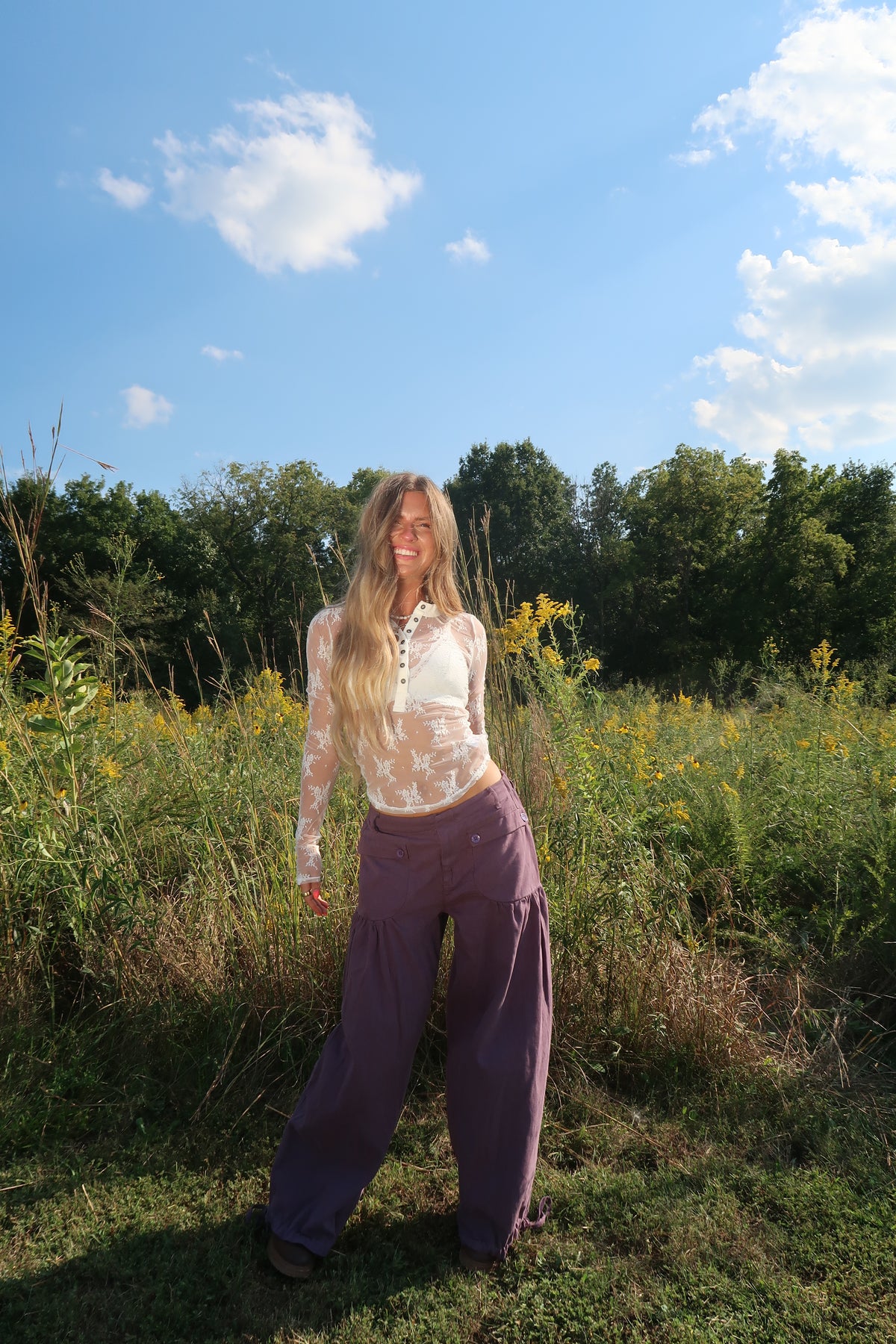Opal Lace Long Slv Henley