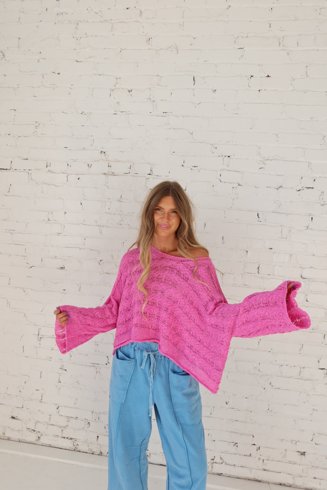 Petal Pop Knit Crop Sweater