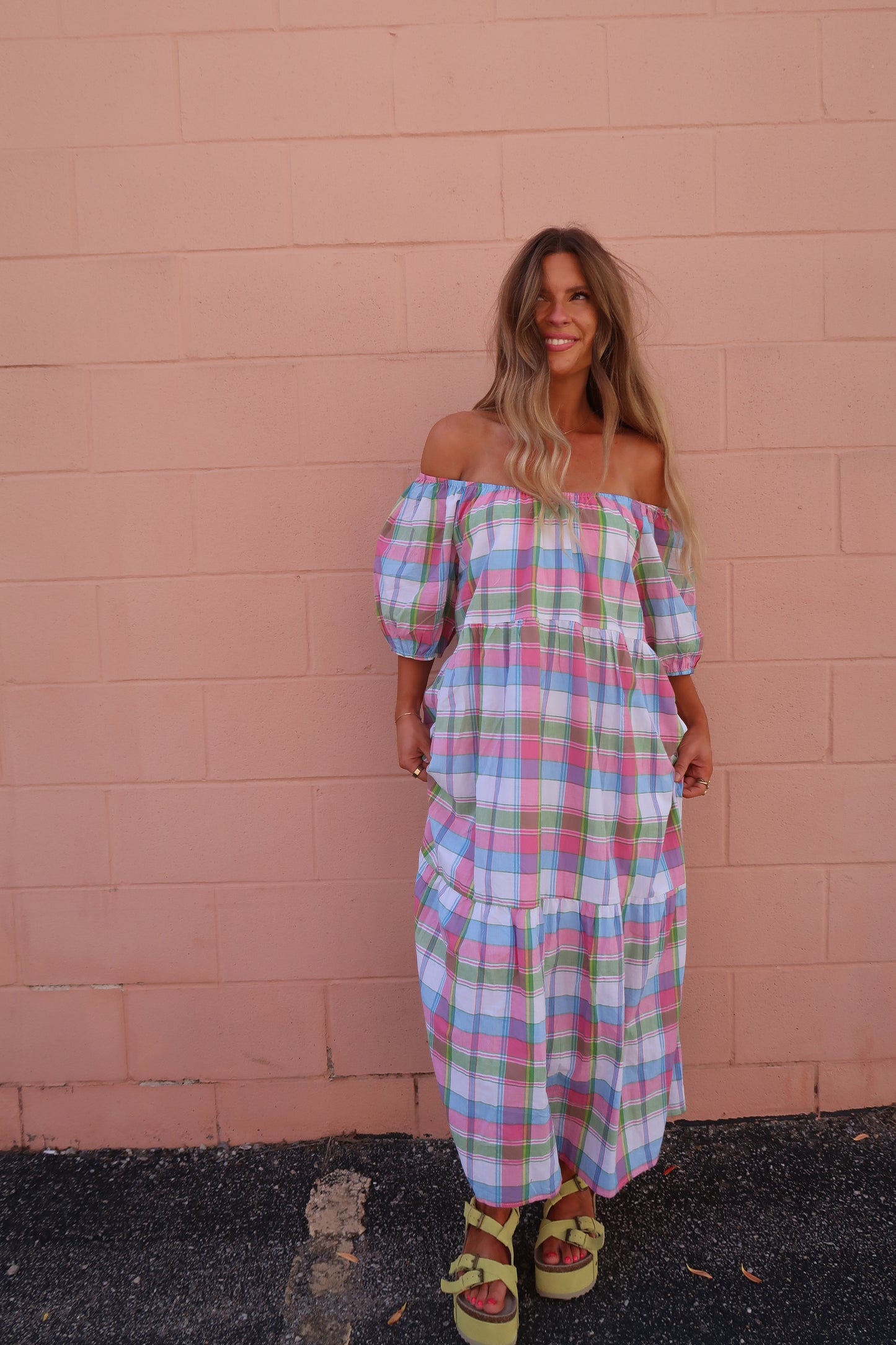 Wonderland Plaid Midi Dress