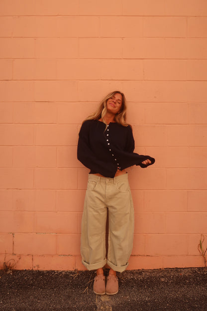 Sage barrel leg jeans