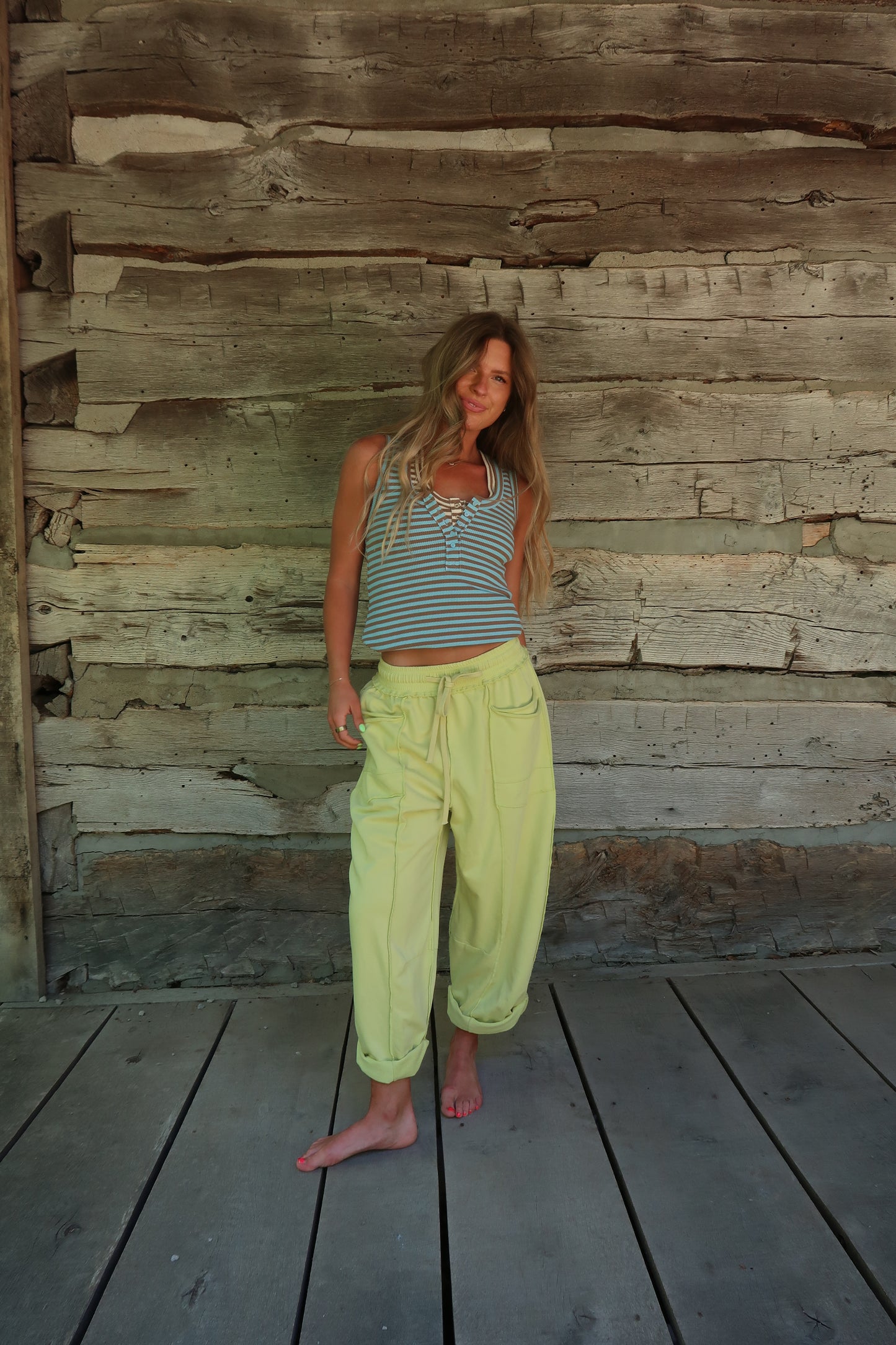 Seaside Stripe Henley Tank