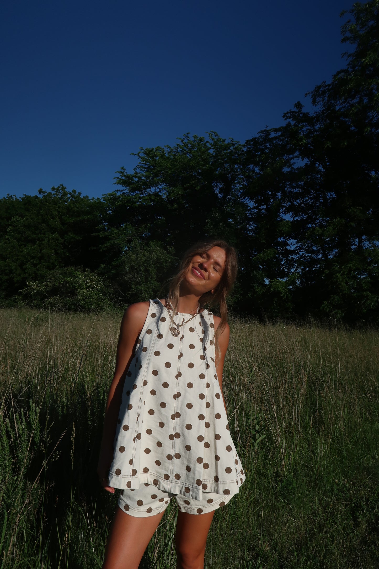 Cream Dot Breeze Short