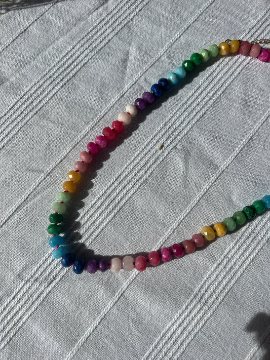 Rainbow Gem stone necklace