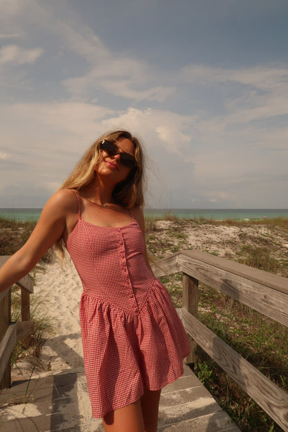 Cherry Cove Gingham Romper