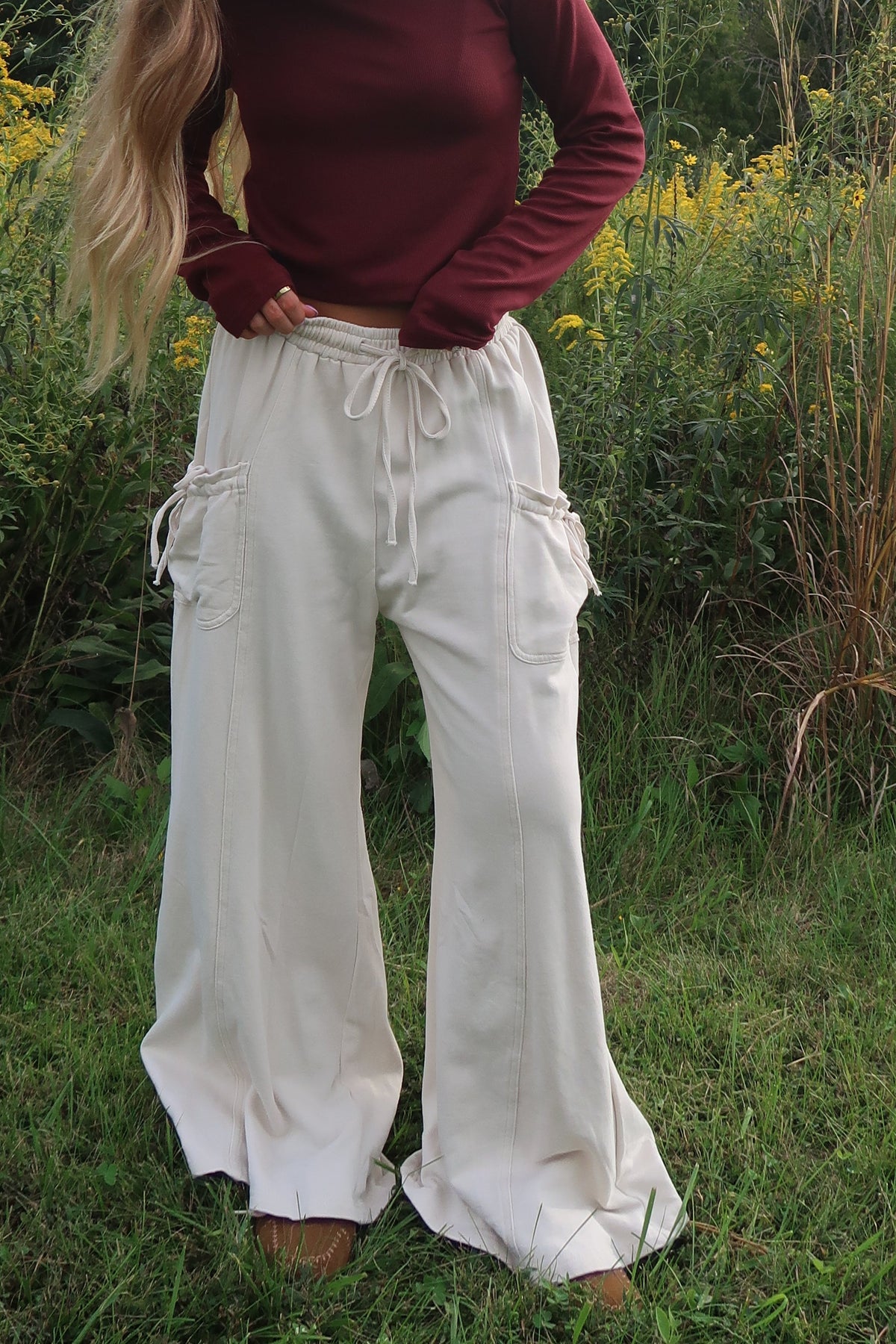 Cream Pie Wide Leg Pants