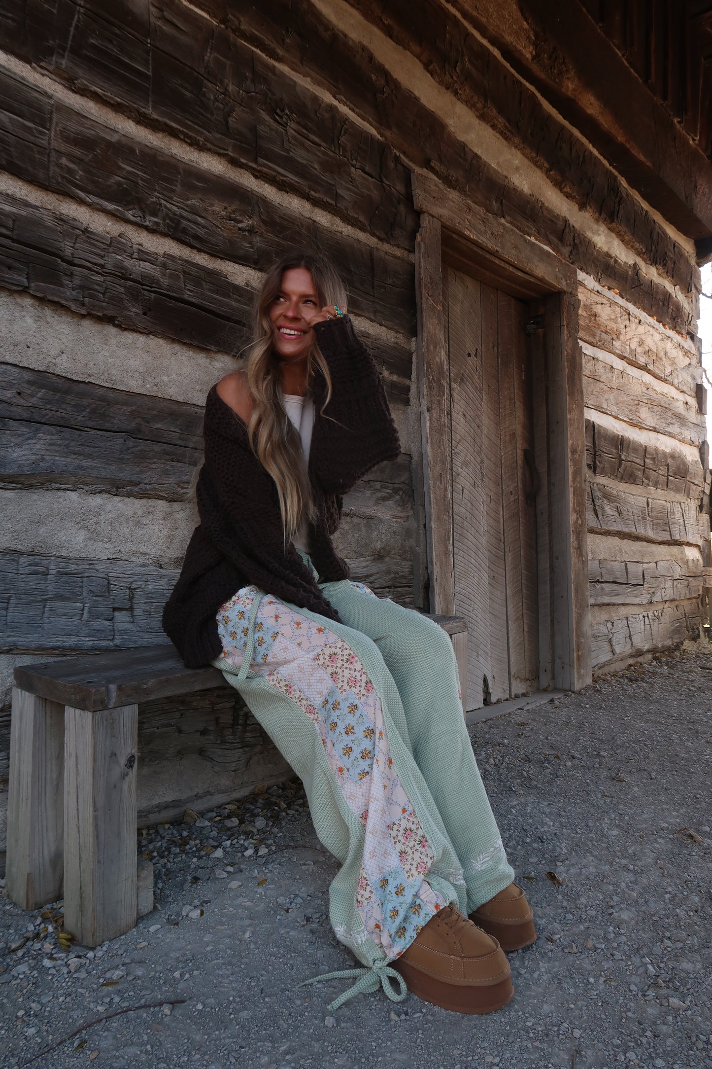 Pistachio Knit Patch Pants