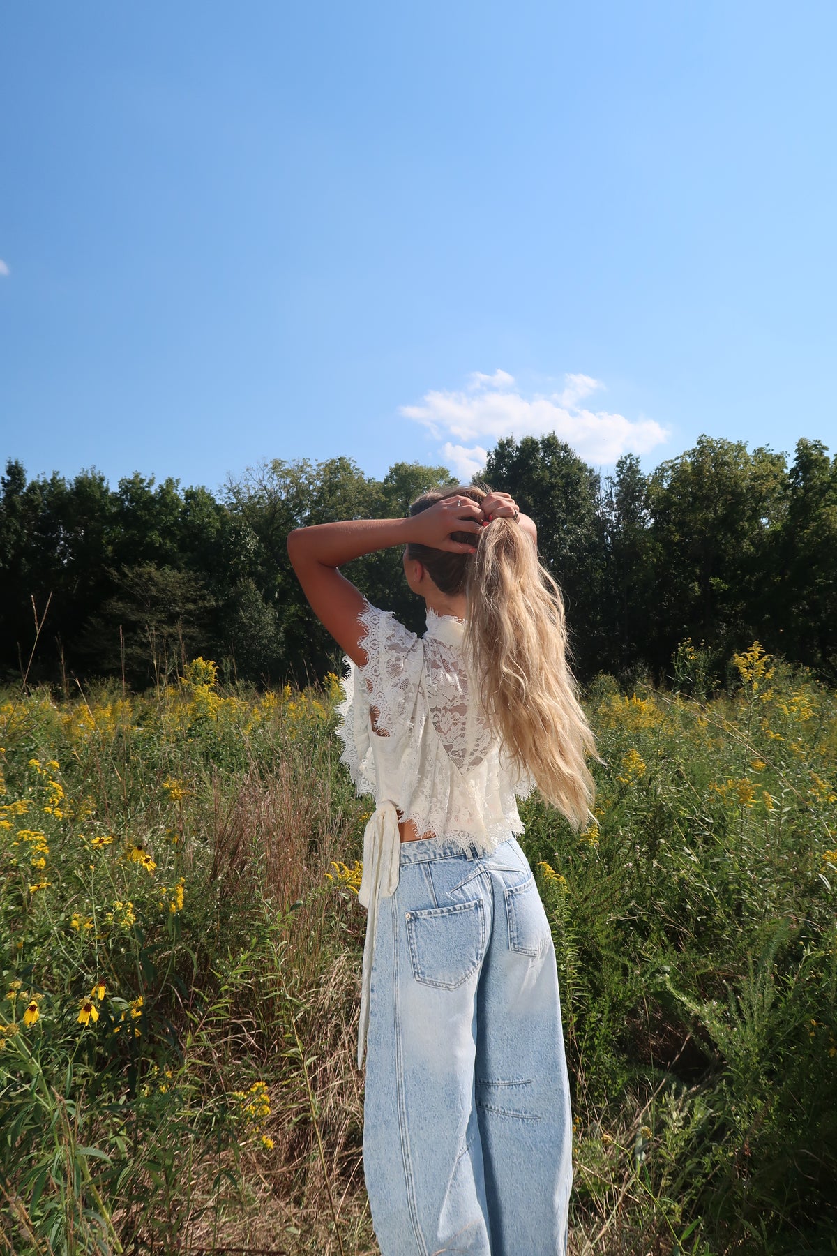 Pearl Lace High Neck Top