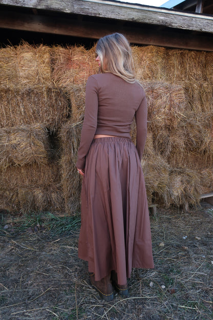 Walnut Midi Skirt