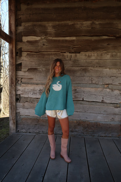 Swooning Swan Sweater
