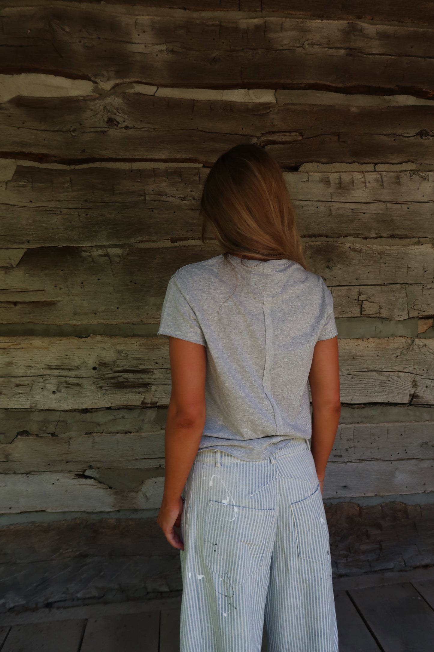 Heather Grey Washed Boxy Cotton Tee