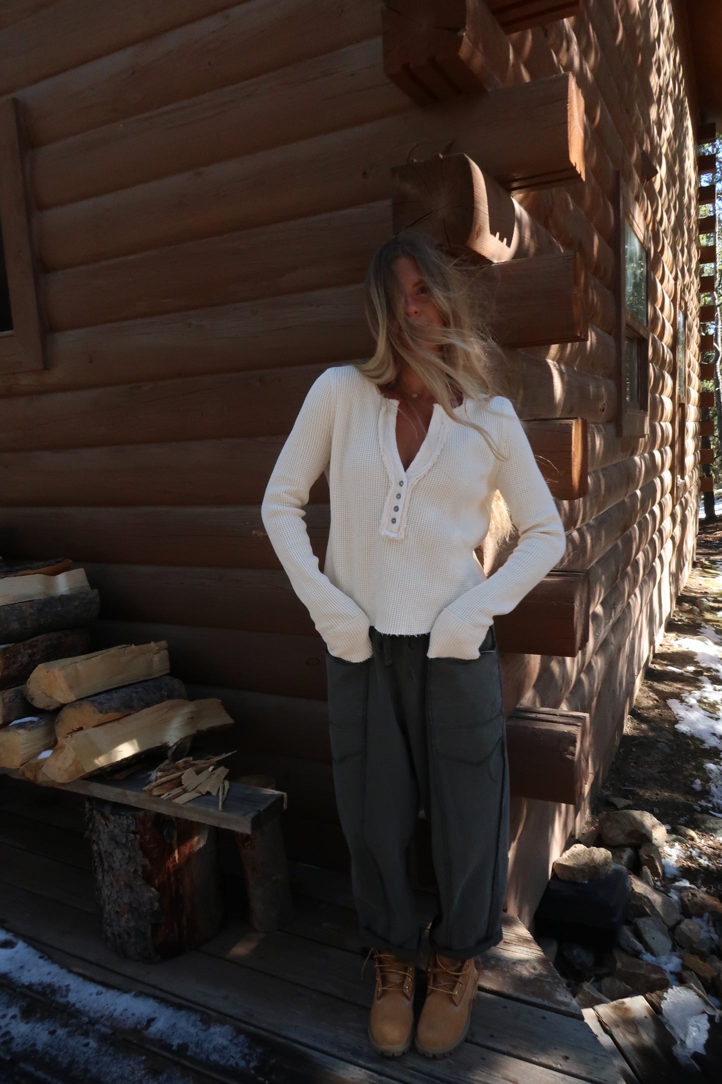 Buttermilk Waffle Long Slv