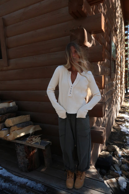 Buttermilk Waffle Long Slv