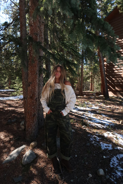 Can't See Me Camo Barrel Overalls