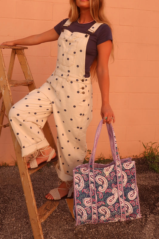 Paisley Quilted Tote Bag