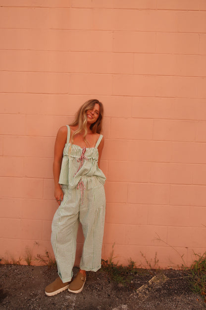 Pistachio Gingham Set