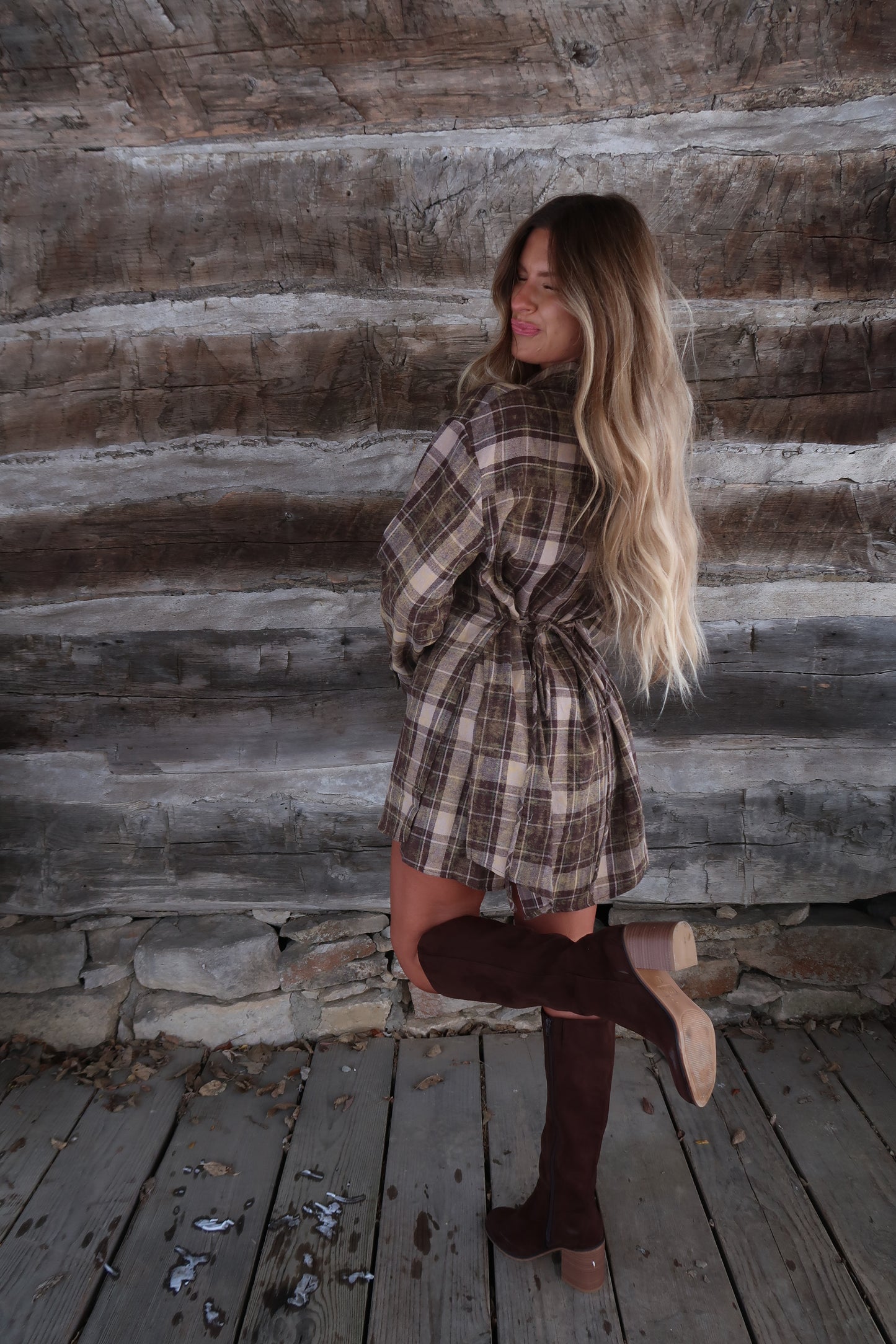 Chocolate Flannel Romper