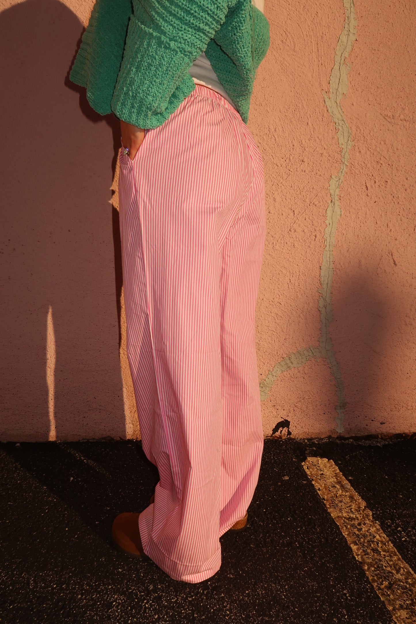 Tickle Me Pink Stripe Pant