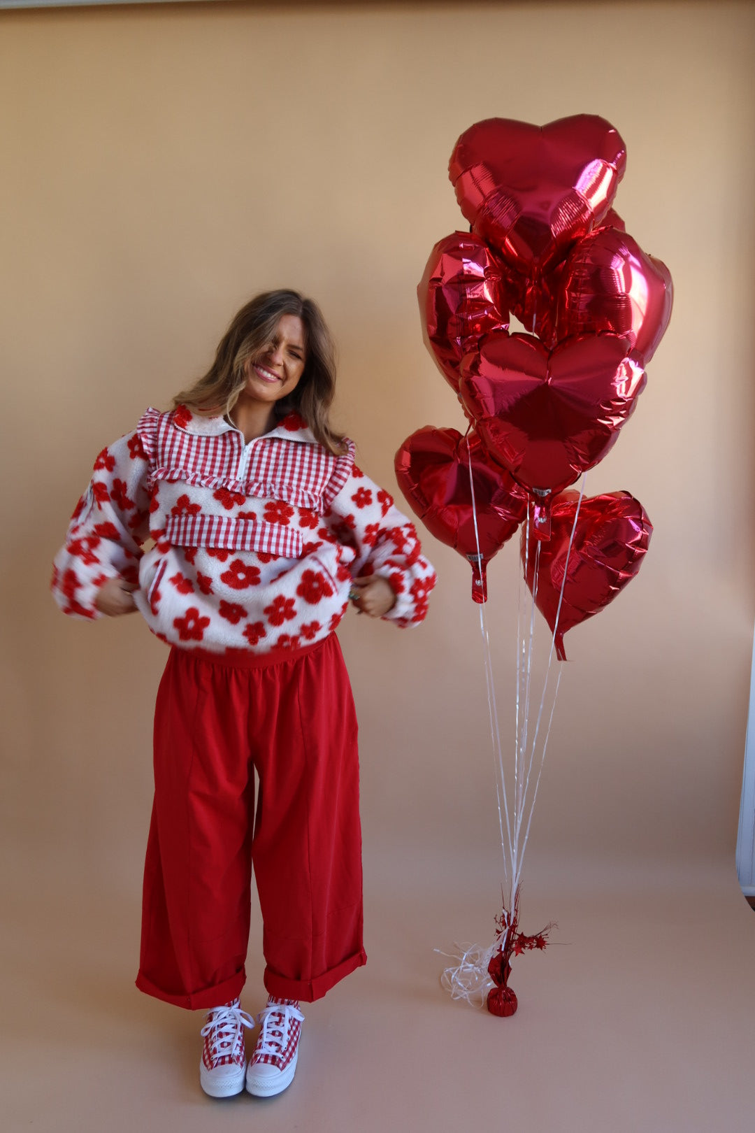 Cherry Kiss Quarterzip Sherpa