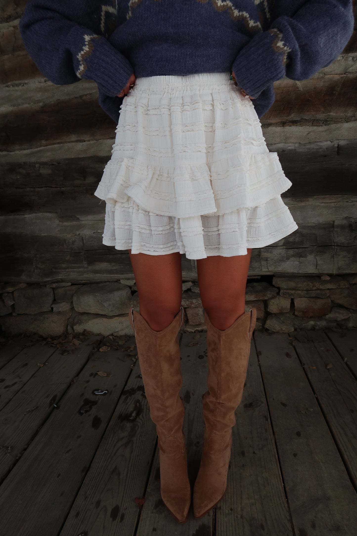 Dreamcatcher Cream Ruffle Short