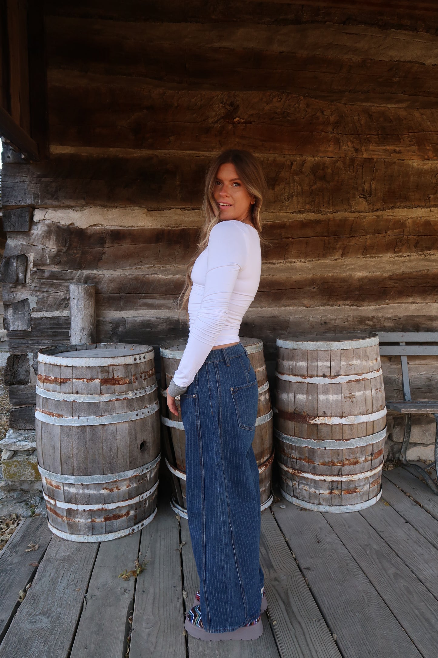 White Back To Basics Long Sleeve