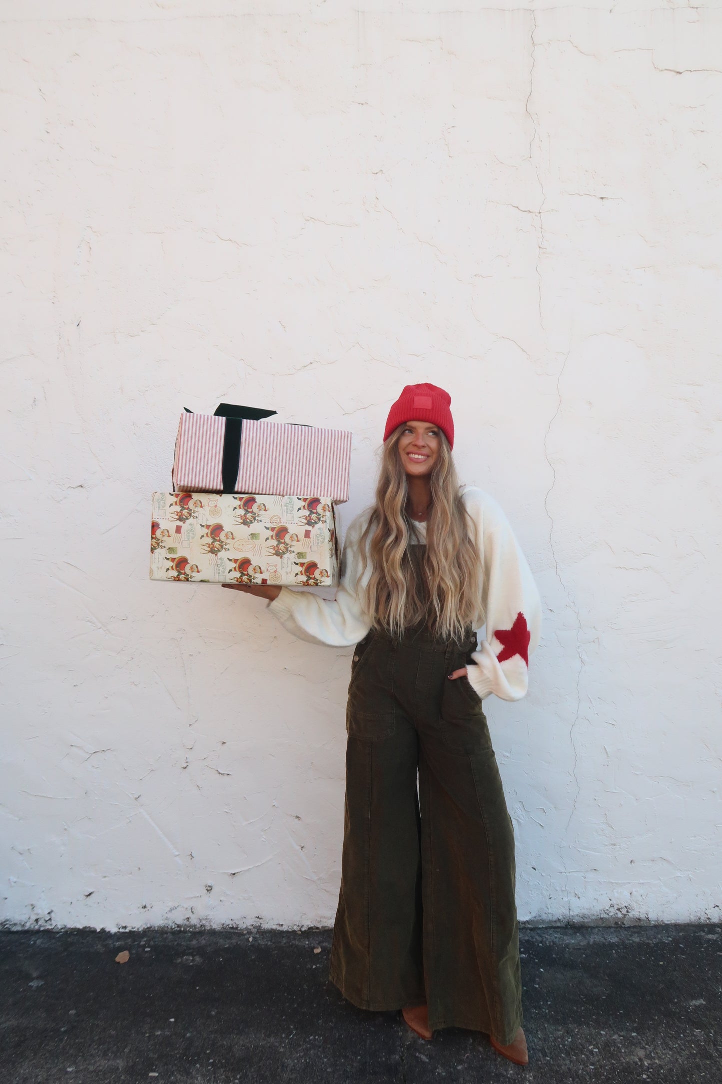 Deep Olive Corduroy Flare Overalls