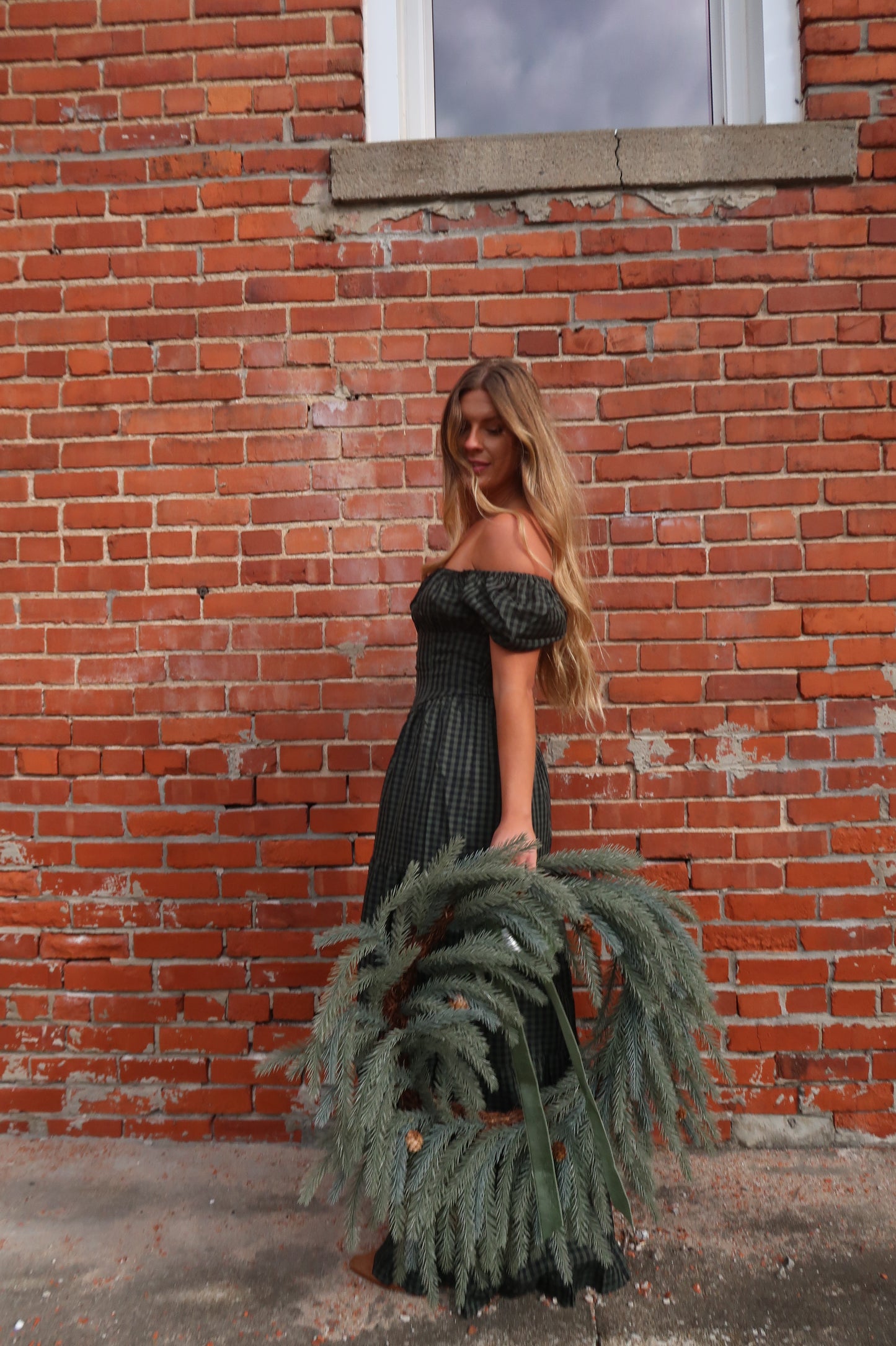 Gingham Garland Maxi Dress