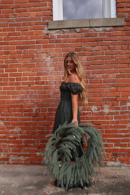 Gingham Garland Maxi Dress